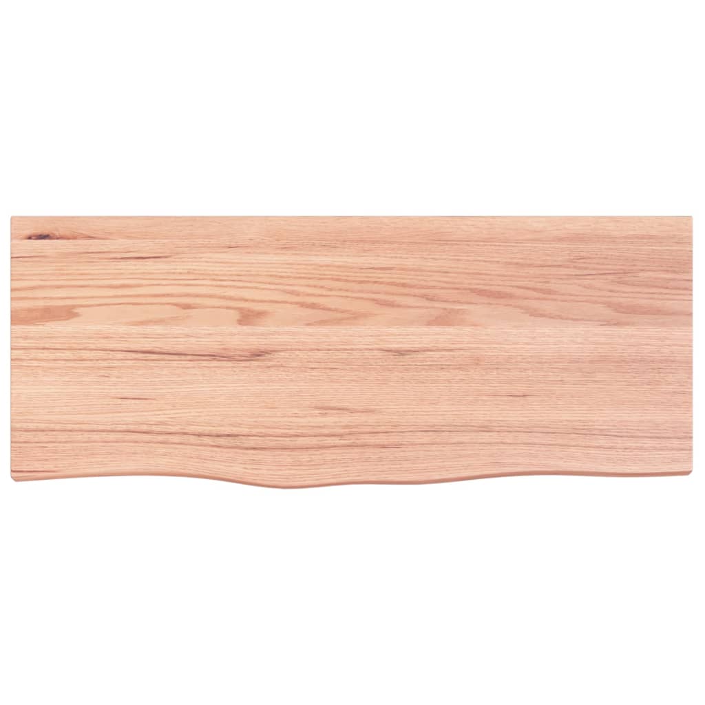 Solid Oak Table Top, Light Brown, 100x40x2 cm, Treated Wood
