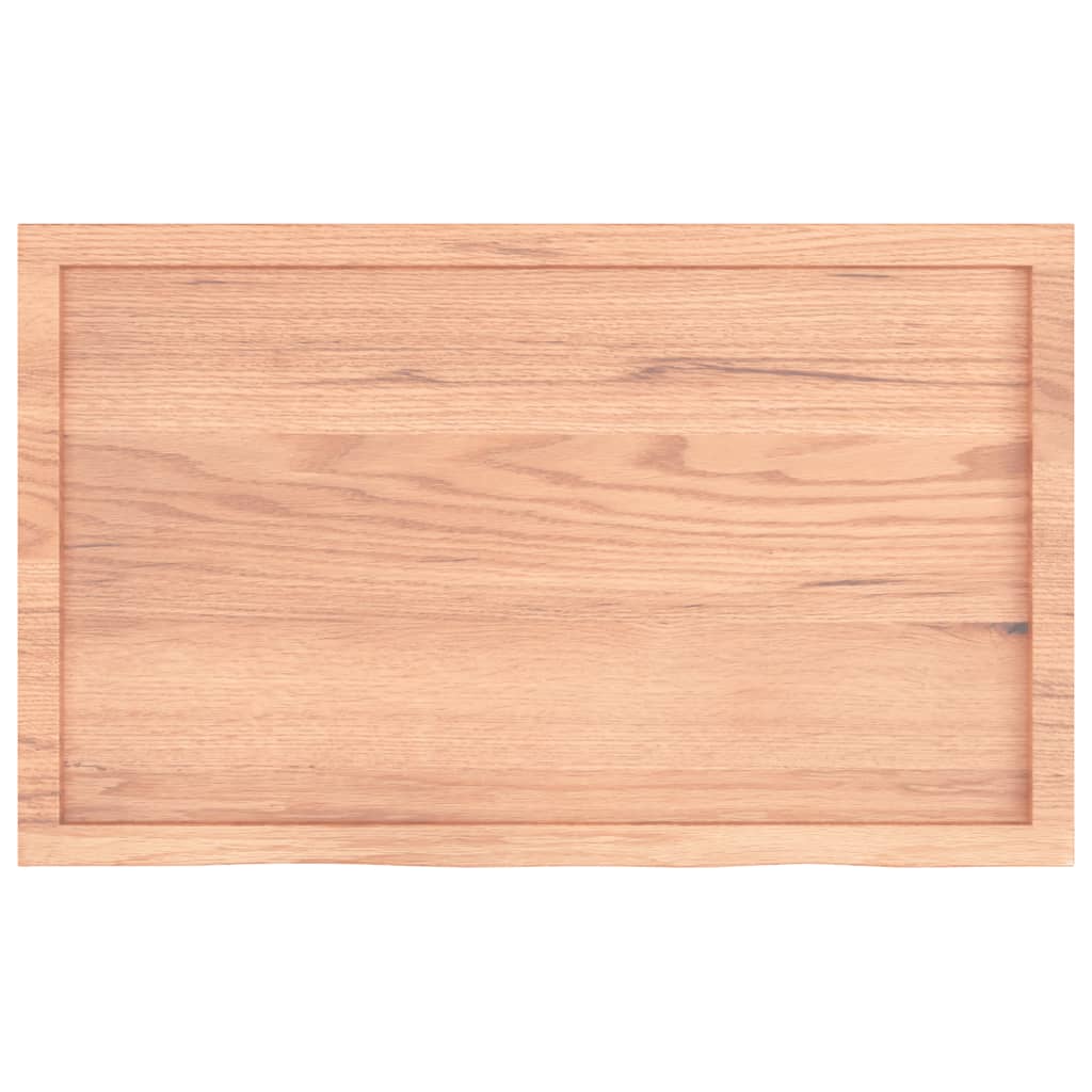 Solid Oak Light Brown Table Top 100x60cm, Adjustable Thickness