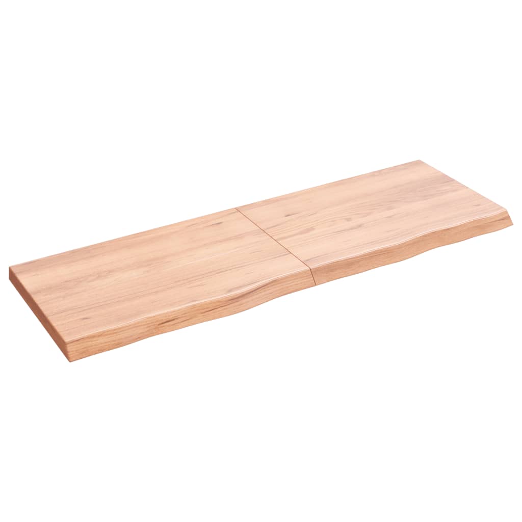 Solid Oak Table Top, Light Brown, 120x40 cm, Treated Wood