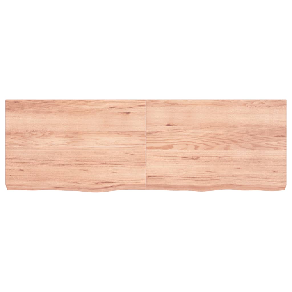 Solid Oak Table Top, Light Brown, 120x40x(2-6) cm Treated Wood