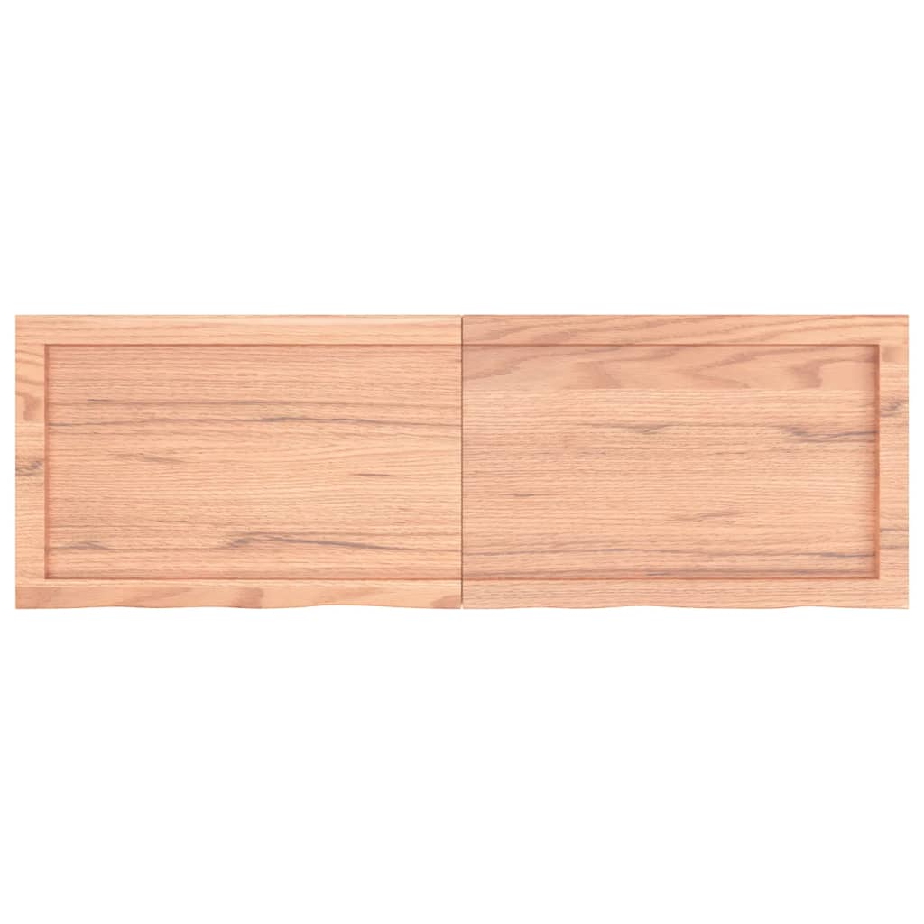 Solid Oak Table Top, Light Brown, 120x40x(2-6) cm Treated Wood