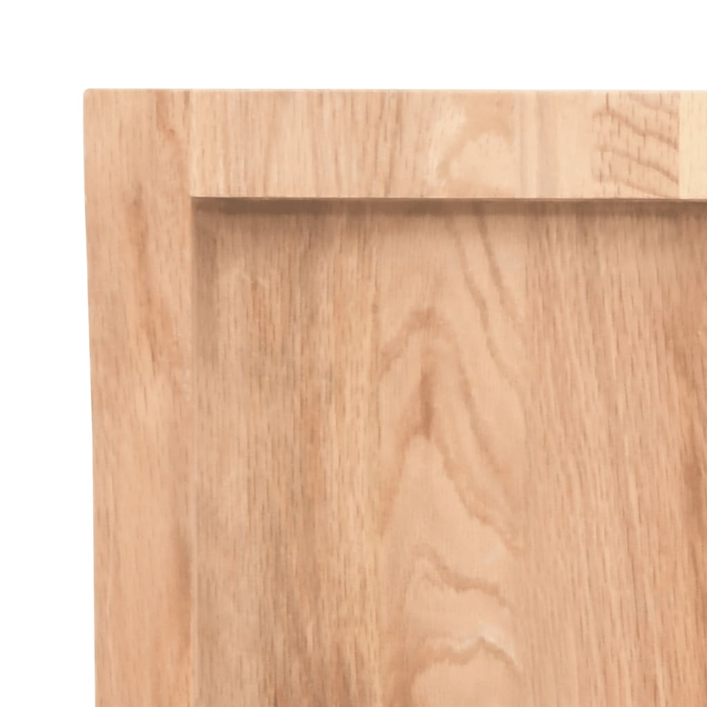 Solid Oak Light Brown Table Top 120x60x(2-4) cm Treated Wood