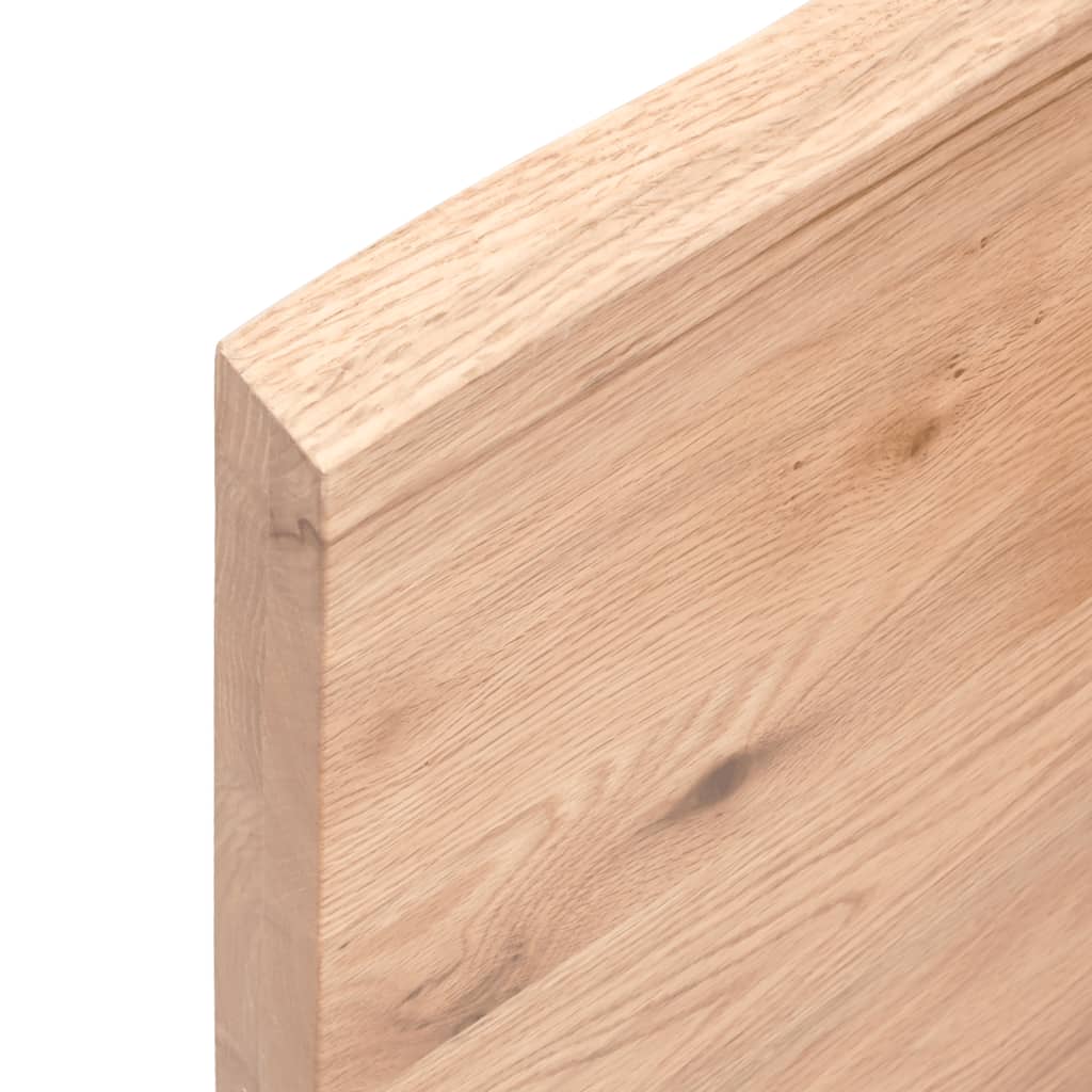 Solid Oak Light Brown Table Top 120x60x(2-4) cm Treated Wood