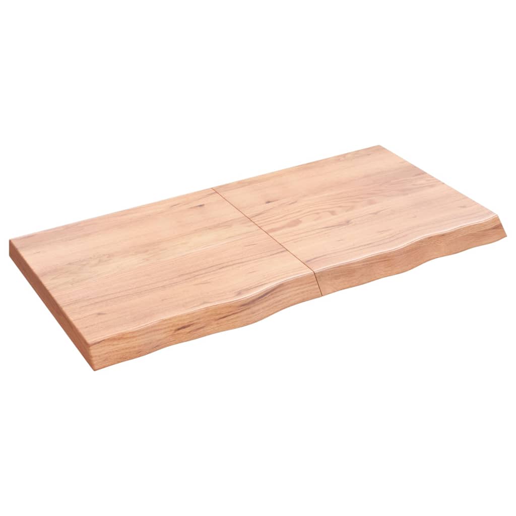 Light Brown Solid Oak Table Top 120x60 cm - Treated Wood