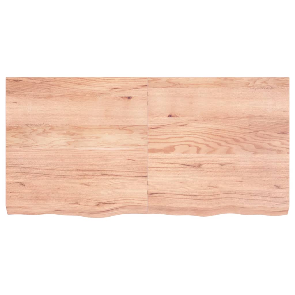Light Brown Solid Oak Table Top 120x60 cm - Treated Wood