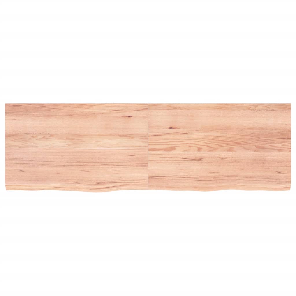 Solid Oak Table Top, Light Brown, 160x50x(2-4) cm, Treated Wood