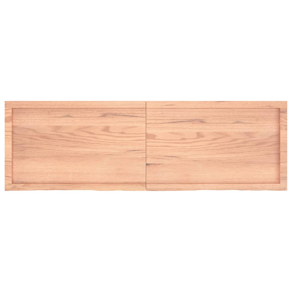 Solid Oak Table Top, Light Brown, 160x50x(2-4) cm, Treated Wood