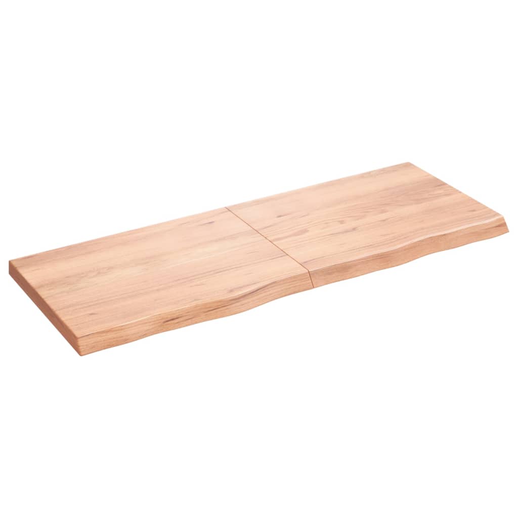 Solid Oak Table Top - Light Brown, 160x60x(2-6) cm, Treated Wood