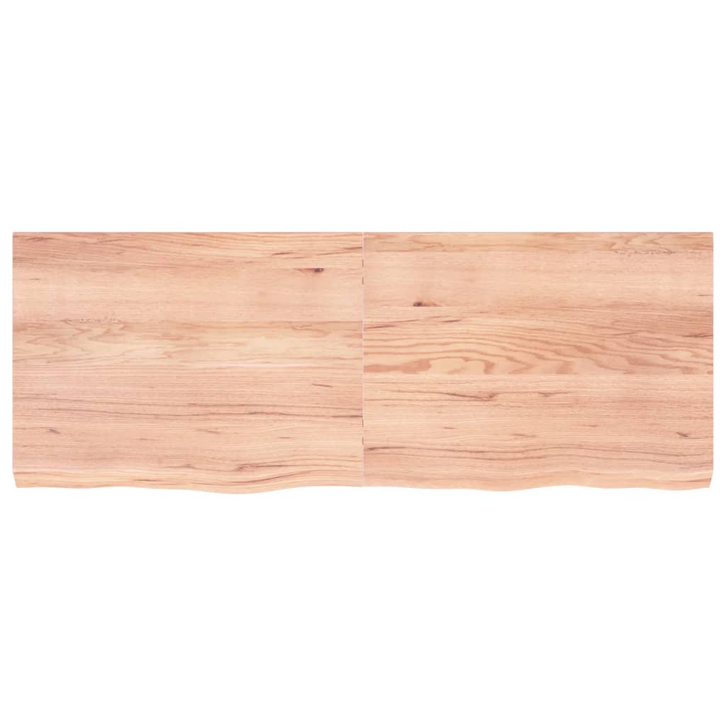 Solid Oak Table Top - Light Brown, 160x60x(2-6) cm, Treated Wood