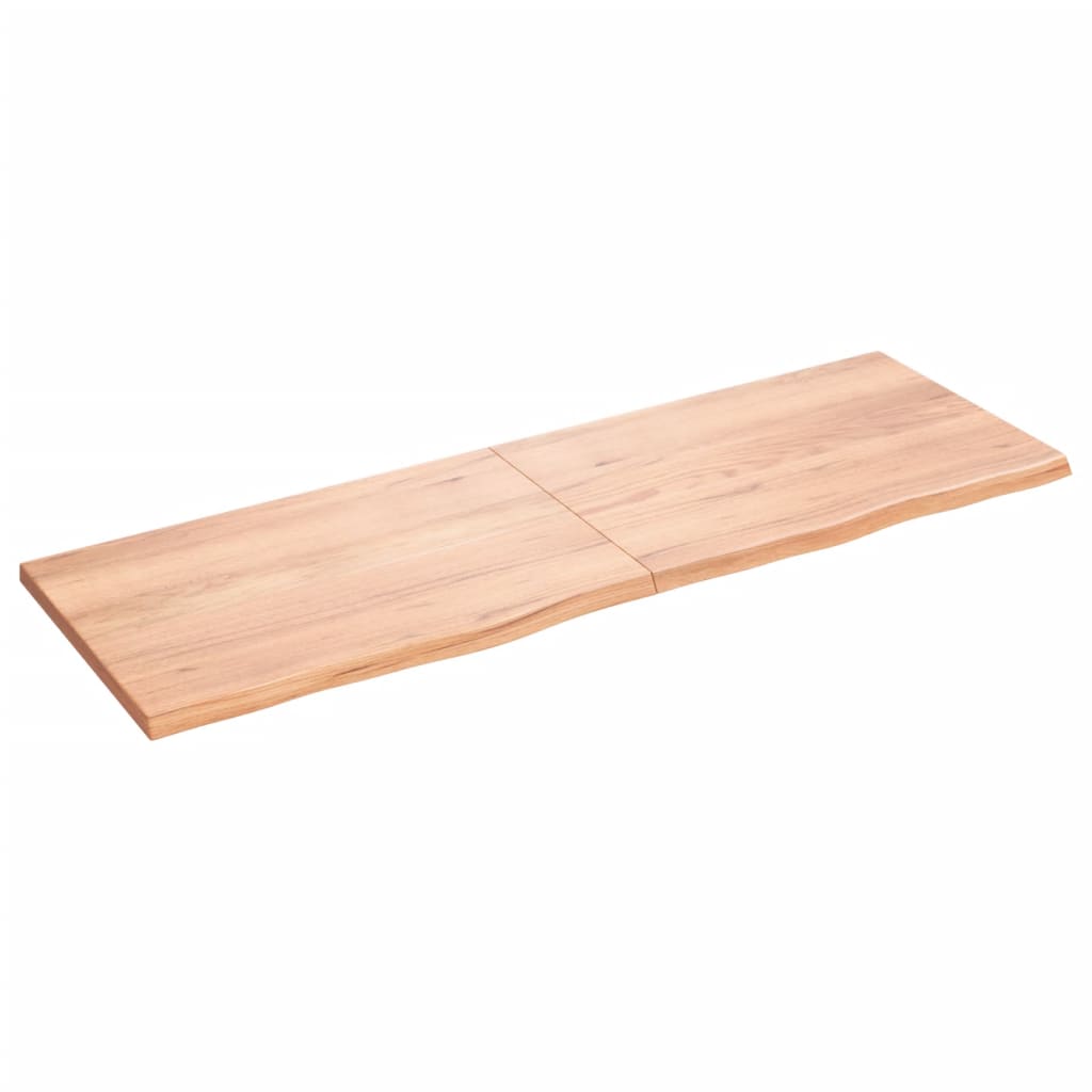 Solid Oak Table Top, Light Brown, 180x60 cm, Treated Wood