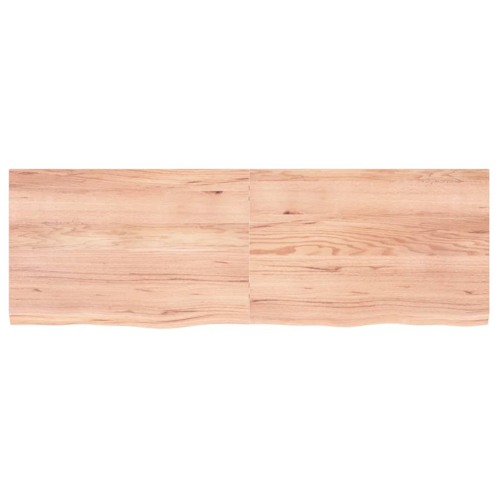 Solid Oak Table Top, Light Brown, 180x60 cm, Treated Wood