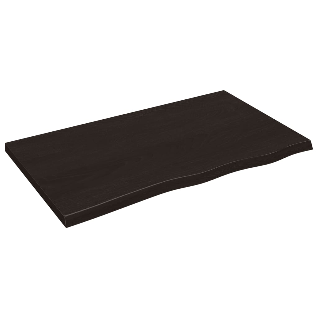 Eco-Friendly Dark Brown Solid Oak Table Top 100x60 cm