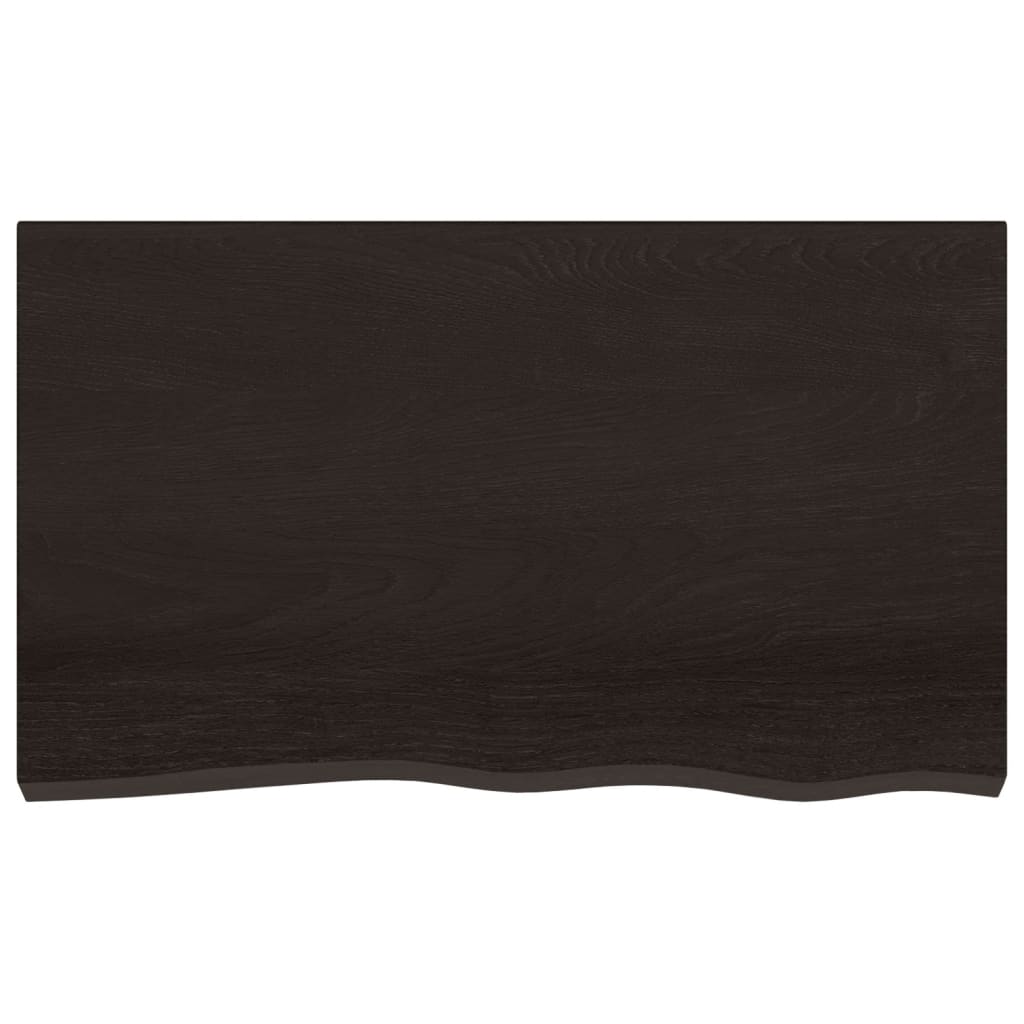 Eco-Friendly Dark Brown Solid Oak Table Top 100x60 cm