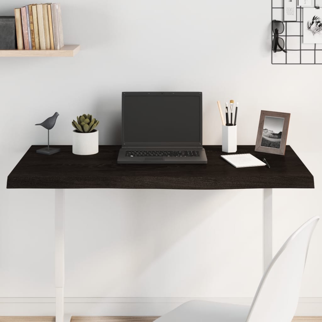 Eco-Friendly Dark Brown Solid Oak Table Top 100x60 cm