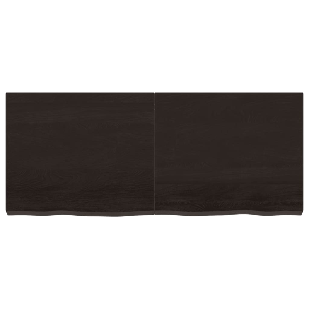 Solid Oak Table Top, Dark Brown, 120x50cm, Adjustable 2-6cm