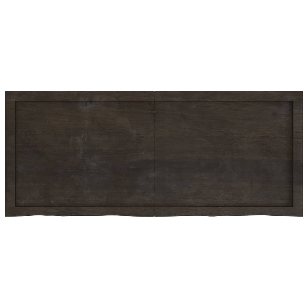 Solid Oak Table Top, Dark Brown, 120x50cm, Adjustable 2-6cm