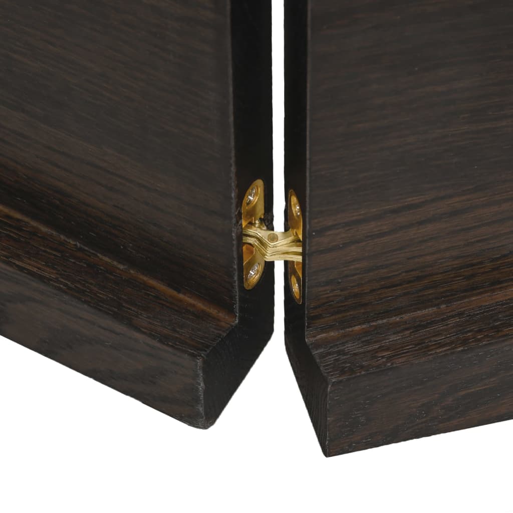 Solid Oak Table Top, Dark Brown, 140x50x(2-4) cm, Treated Wood