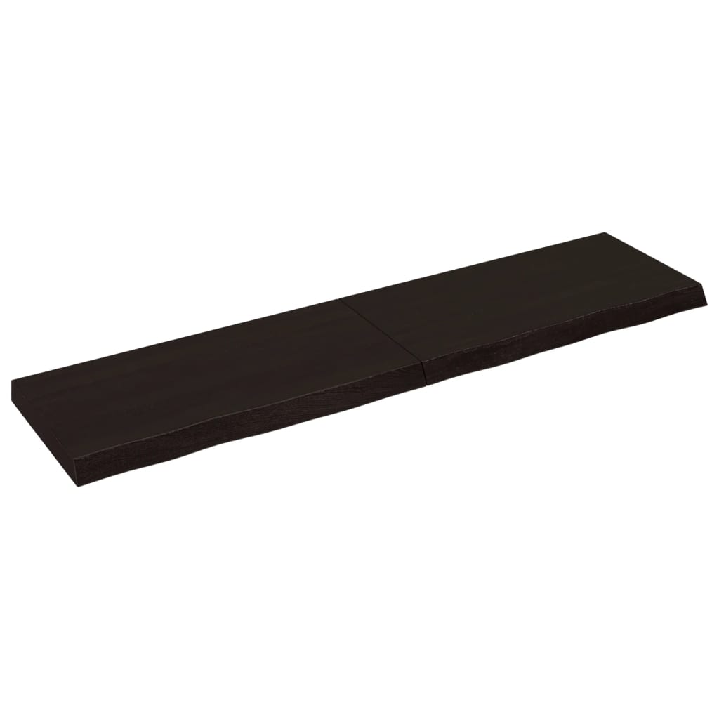 Solid Oak Dark Brown Table Top 160x40cm | Adjustable 2-6cm Thickness