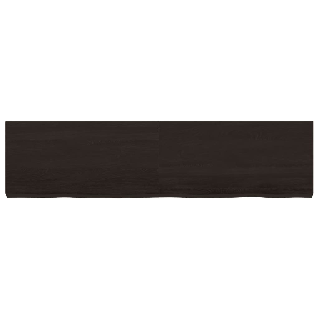 Solid Oak Dark Brown Table Top 160x40cm | Adjustable 2-6cm Thickness