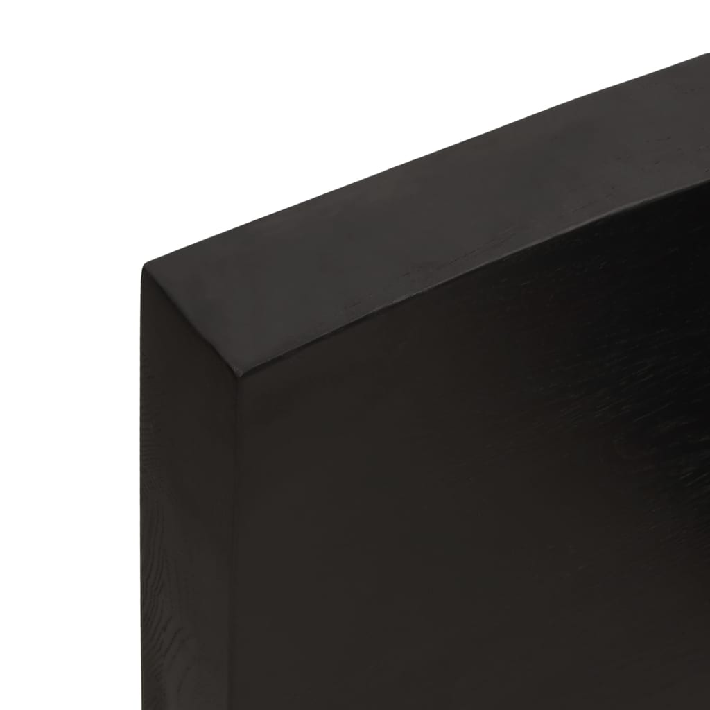 Solid Oak Dark Brown Table Top 160x40cm | Adjustable 2-6cm Thickness