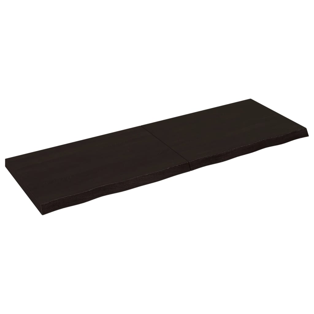 Solid Oak Dark Brown Table Top 180x60cm - Adjustable Thickness