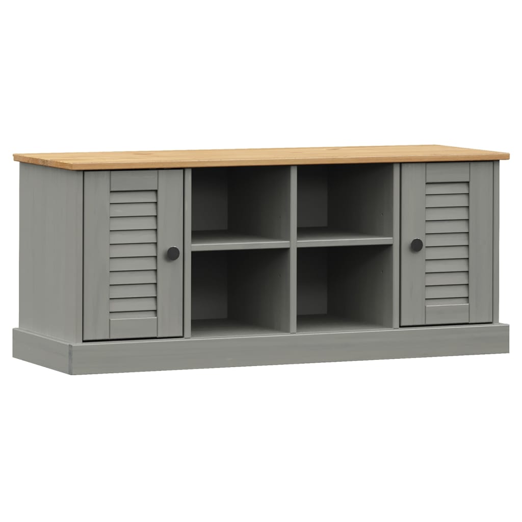 Solid Wood Pine Shoe Bench VIGO Grey 106x35x45 cm - Stylish & Durable