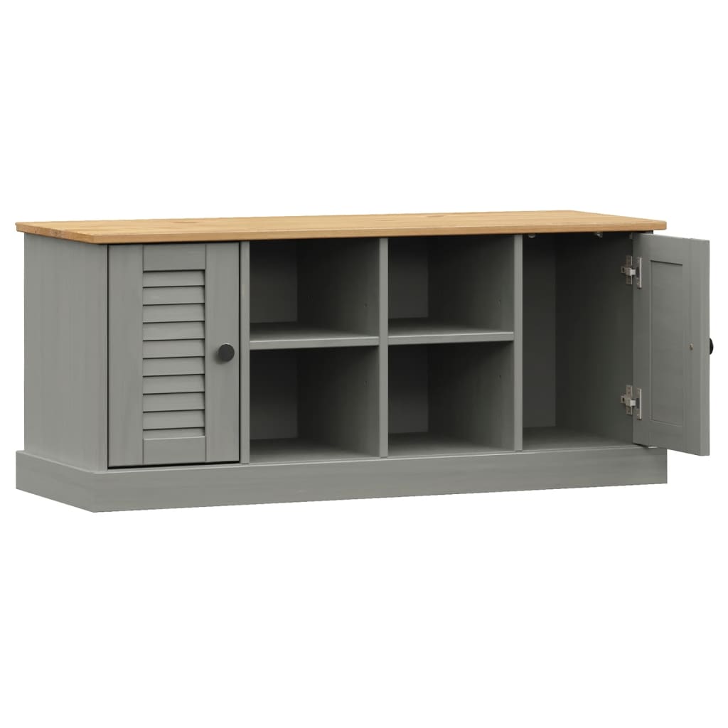 Solid Wood Pine Shoe Bench VIGO Grey 106x35x45 cm - Stylish & Durable