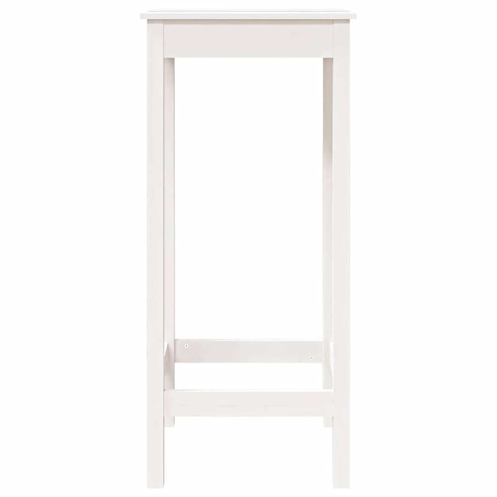 Solid Pine Wood Bar Table - White, 50x50x110 cm