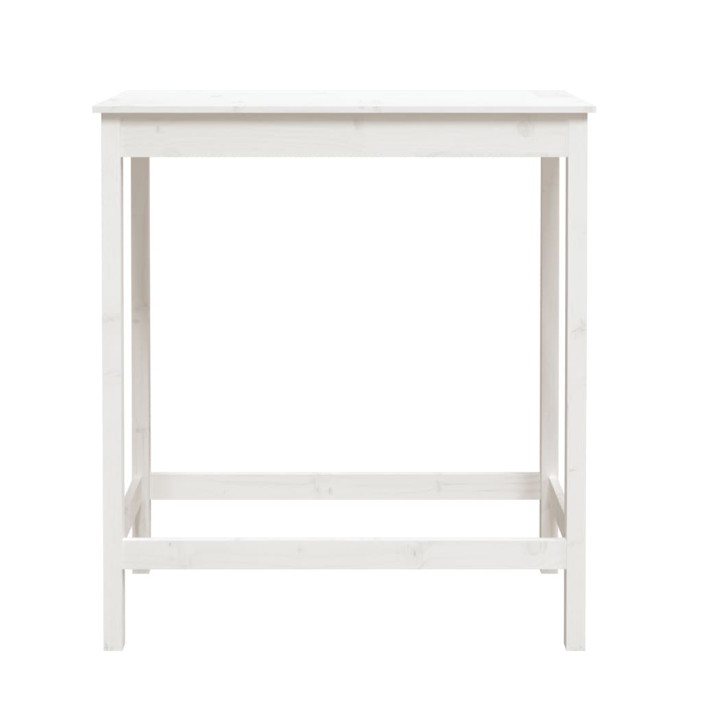 Solid Pine Bar Table in White 100x50x110 cm - Elegant Dining Solution