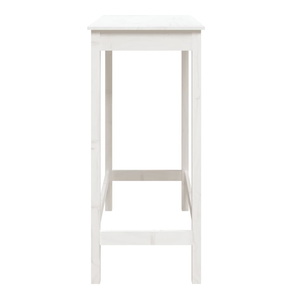 Solid Pine Bar Table in White 100x50x110 cm - Elegant Dining Solution