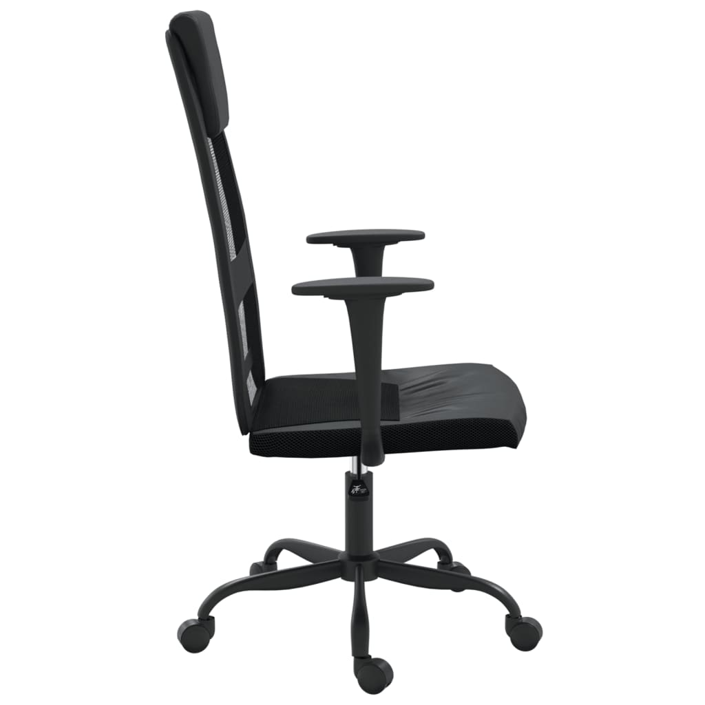 Ergonomic Office Chair - Black Mesh & Faux Leather Design