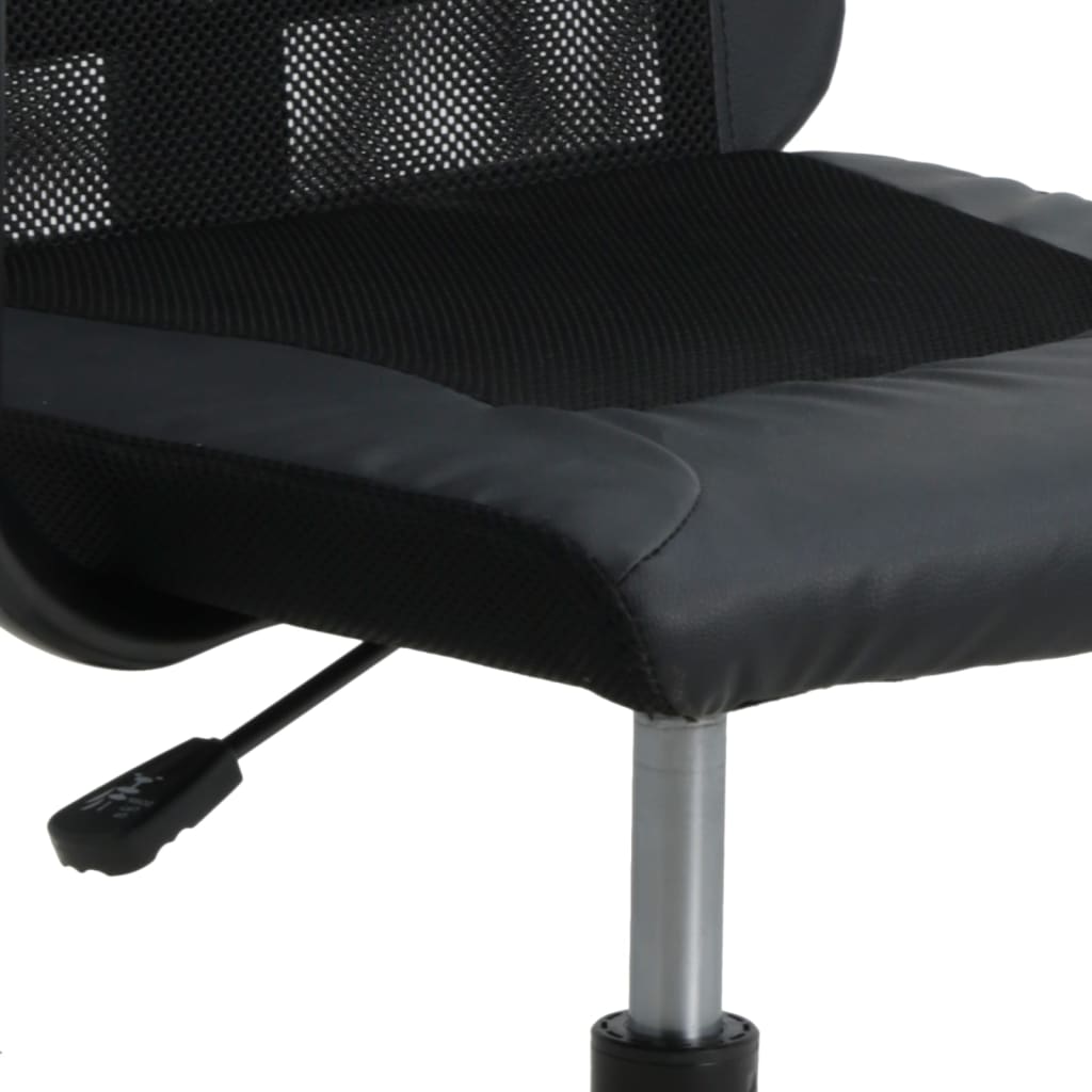 Ergonomic Office Chair - Black Mesh & Faux Leather Design