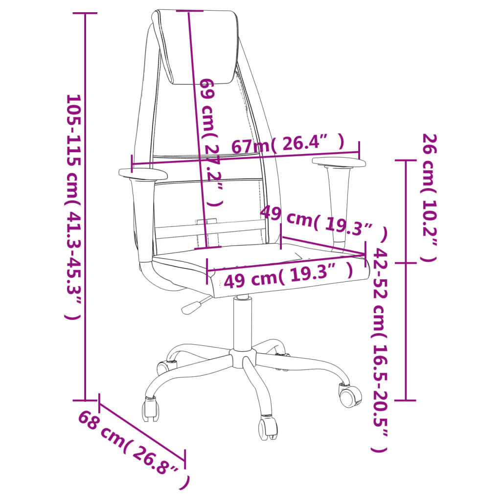 Ergonomic Office Chair - Black Mesh & Faux Leather Design