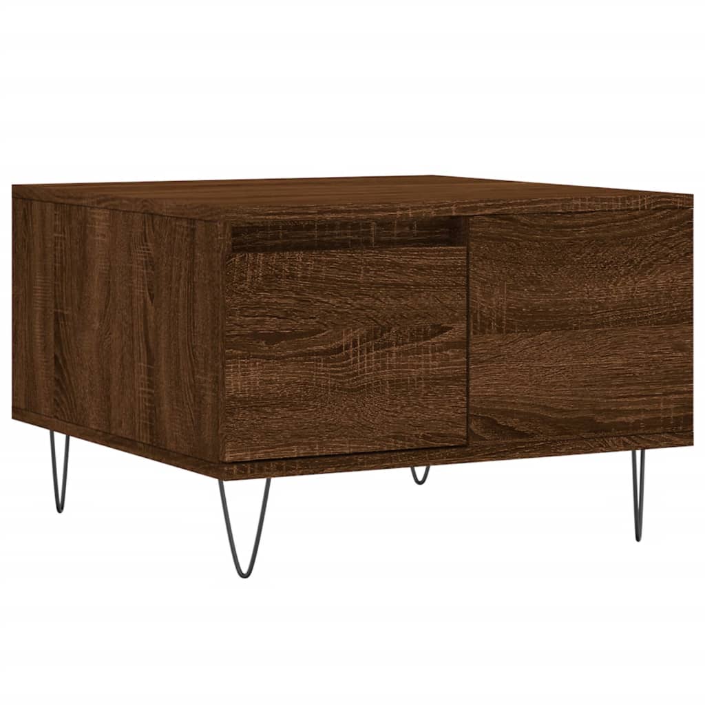 Coffee Table Brown Oak 55x55x36.5 cm Engineered Wood