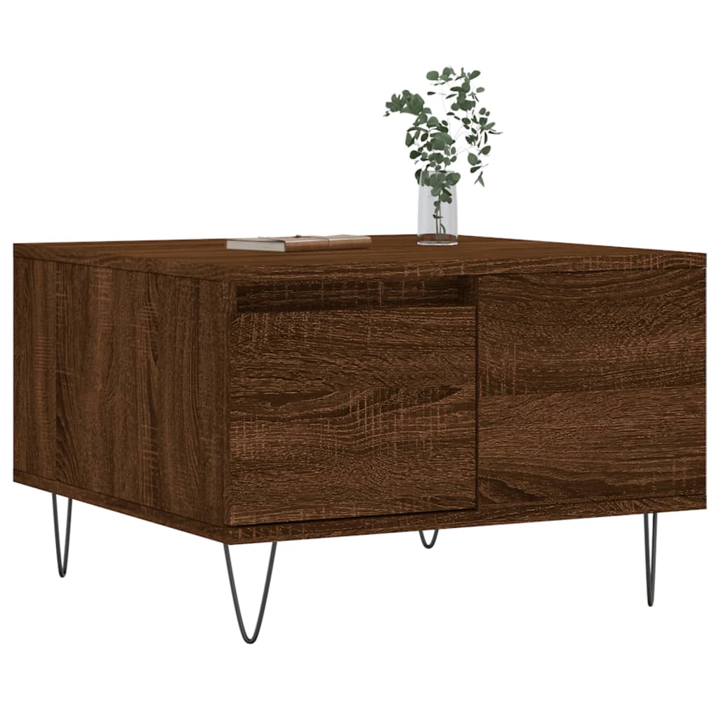 Coffee Table Brown Oak 55x55x36.5 cm Engineered Wood