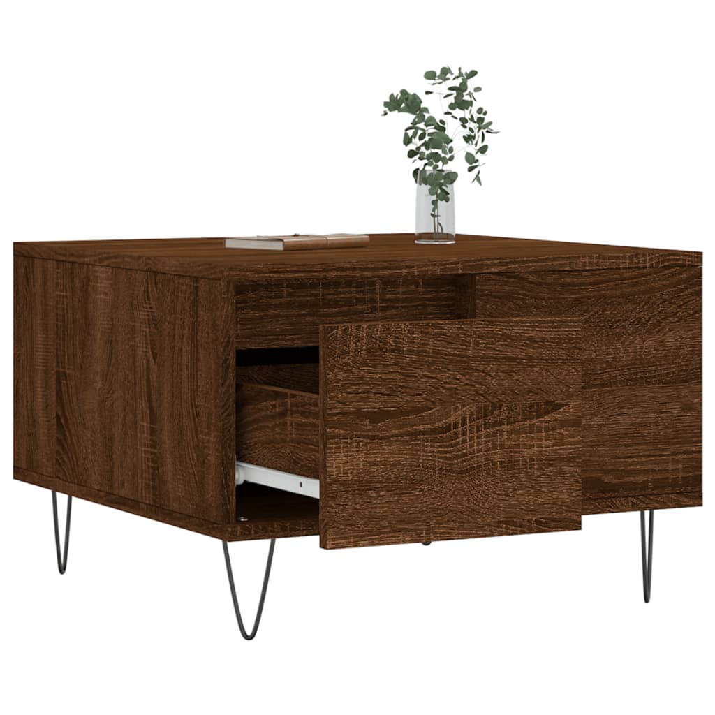 Coffee Table Brown Oak 55x55x36.5 cm Engineered Wood