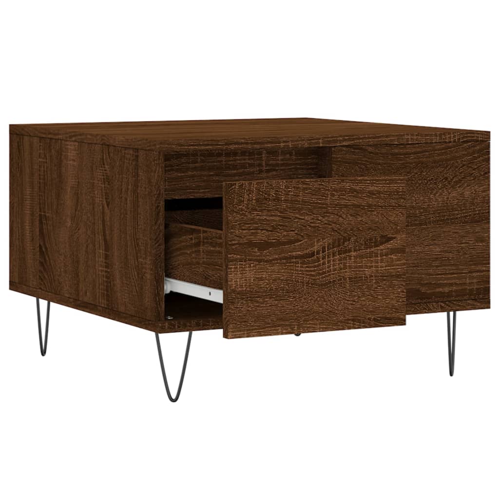 Coffee Table Brown Oak 55x55x36.5 cm Engineered Wood