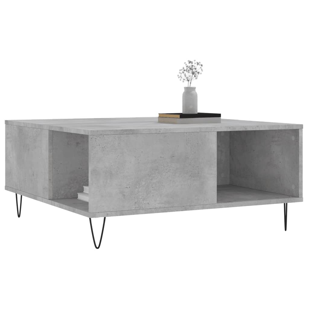 Coffee Table Concrete Grey 80x80x36.5 cm Engineered Wood