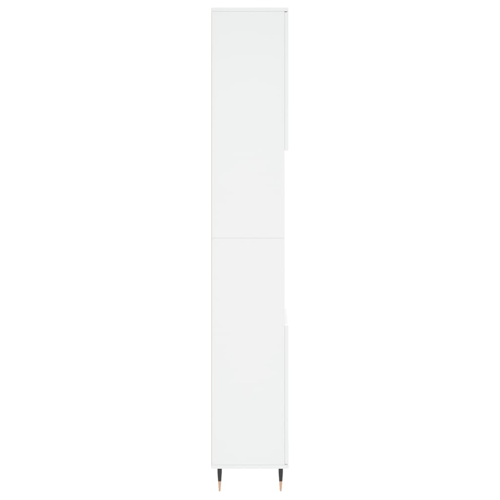 White Engineered Wood Bathroom Cabinet - 30x30x190 cm