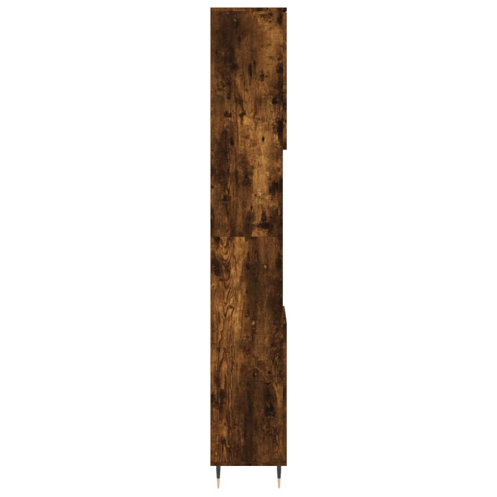 Smoked Oak Bathroom Cabinet - Engineered Wood 30x30x190 cm