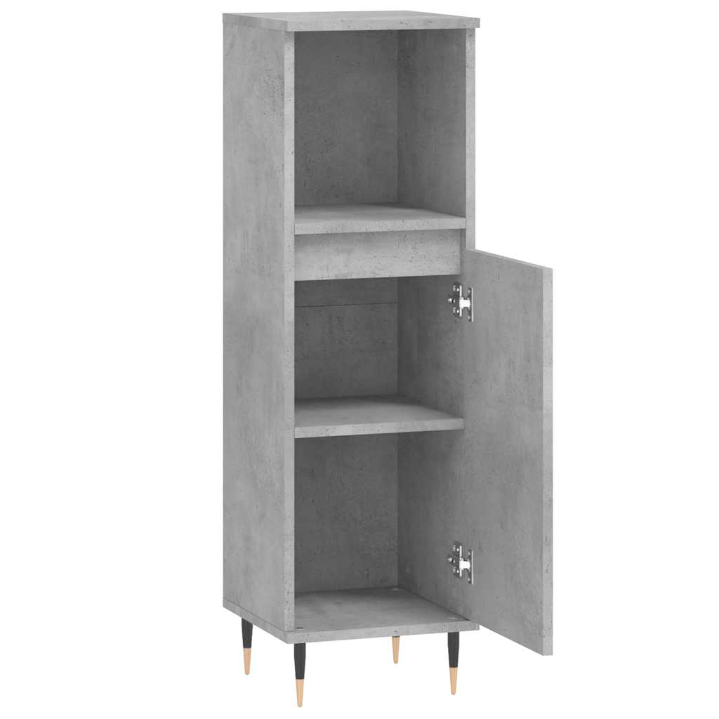 Concrete Grey Bathroom Cabinet | Engineered Wood 30x30x100 cm