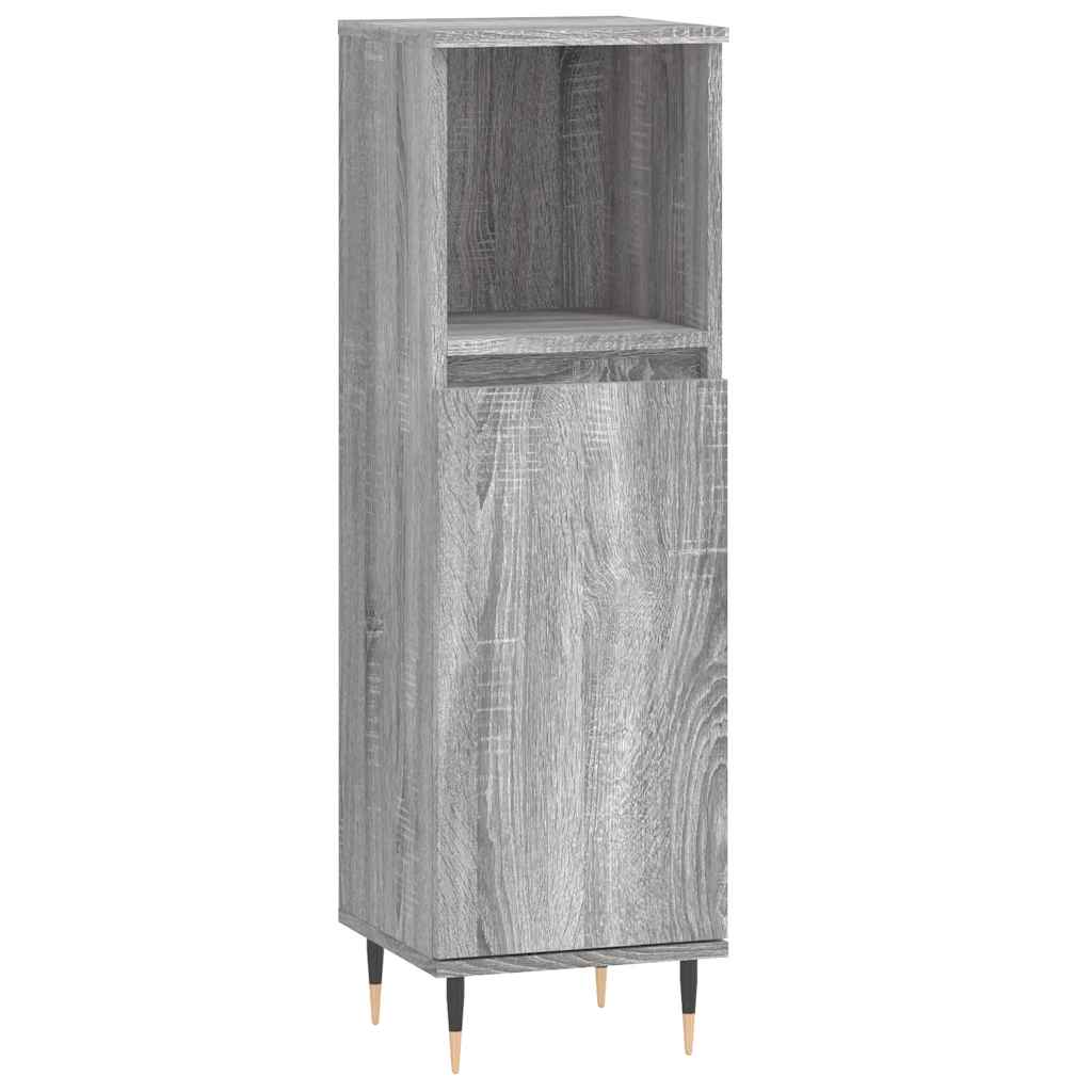 Sonoma Grey Bathroom Cabinet | 30x30x100 cm | Engineered Wood