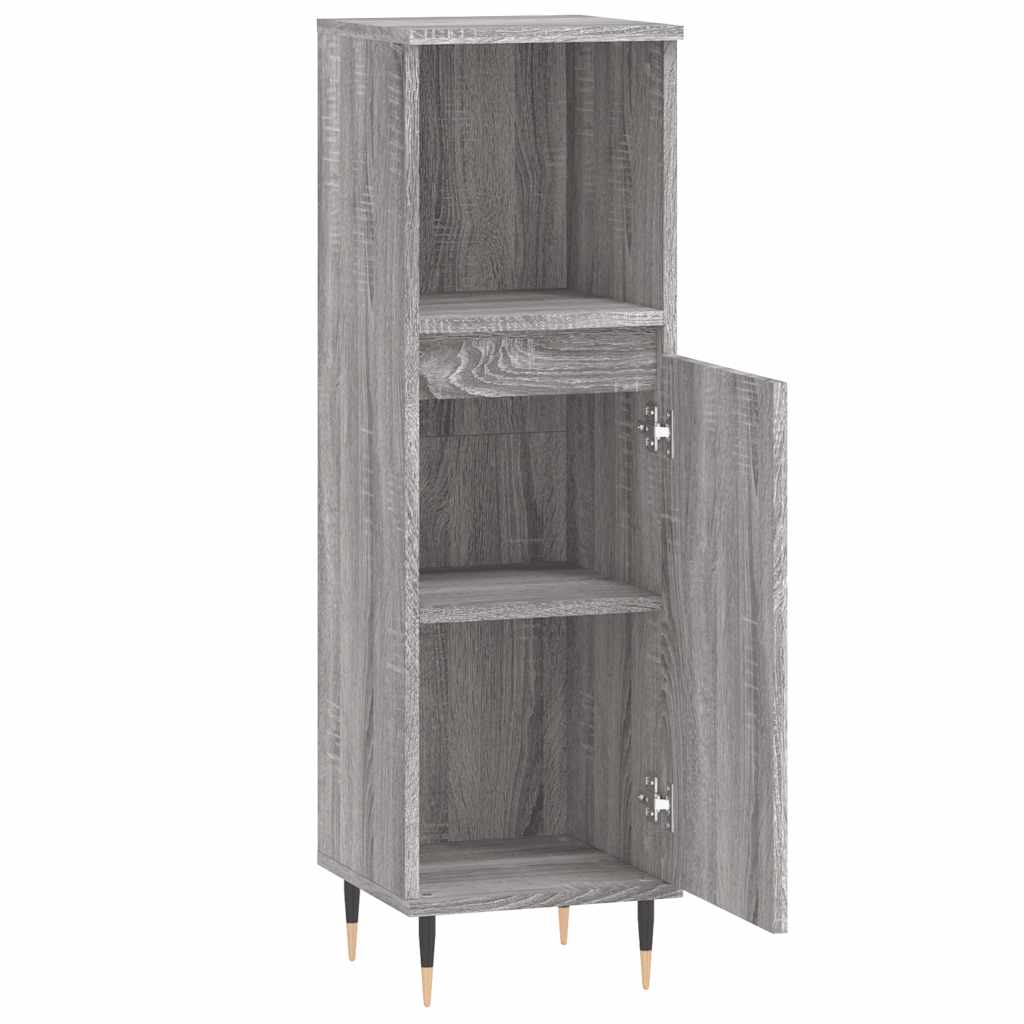 Sonoma Grey Bathroom Cabinet | 30x30x100 cm | Engineered Wood