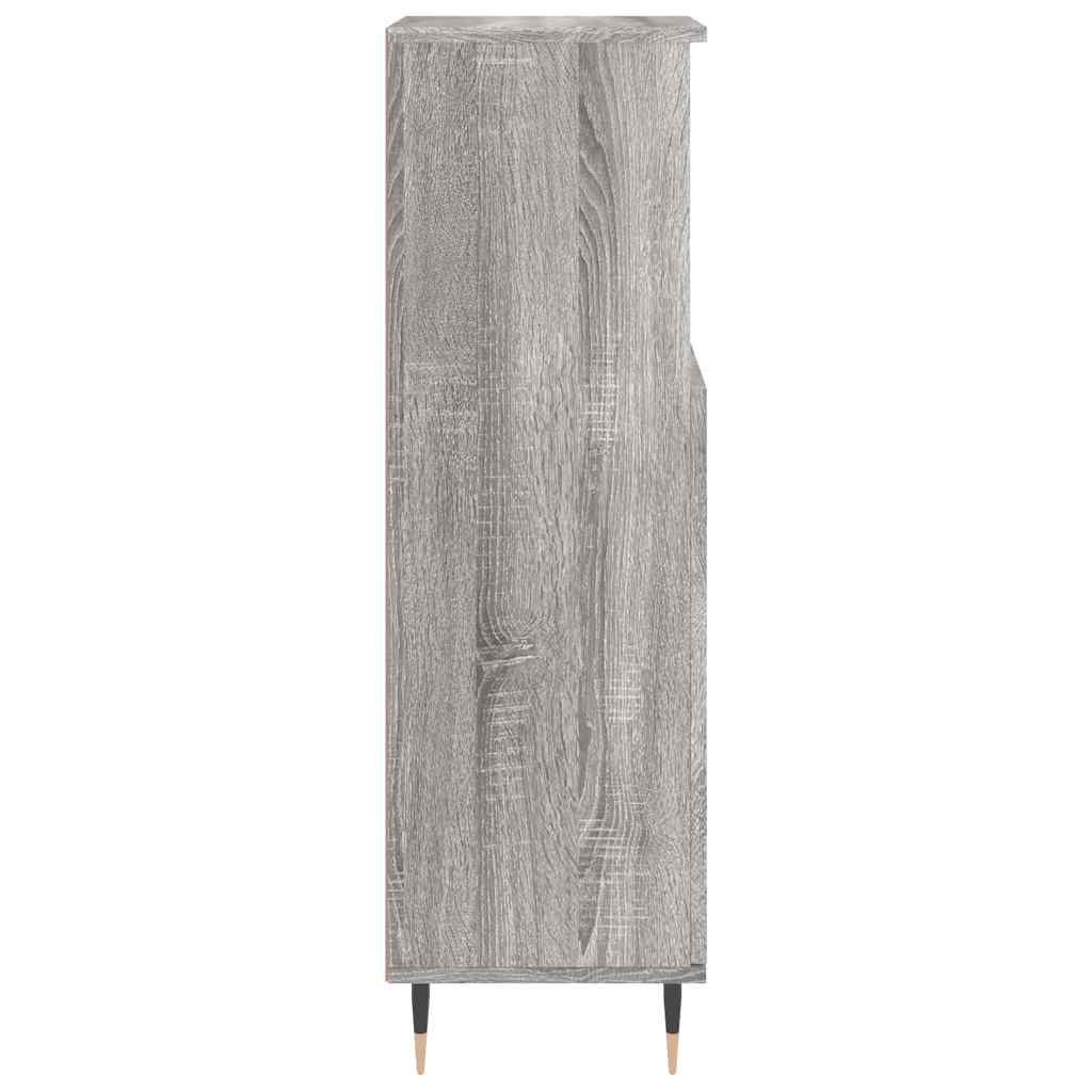 Sonoma Grey Bathroom Cabinet | 30x30x100 cm | Engineered Wood
