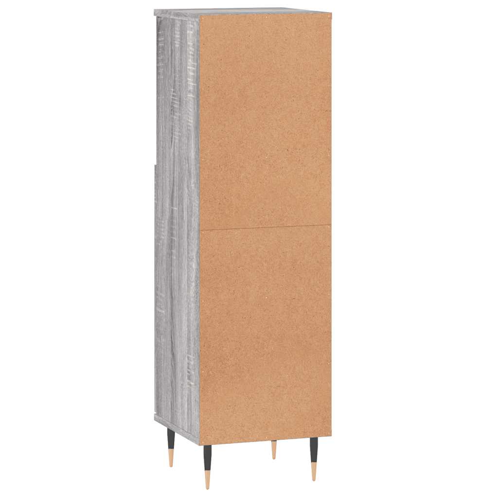 Sonoma Grey Bathroom Cabinet | 30x30x100 cm | Engineered Wood