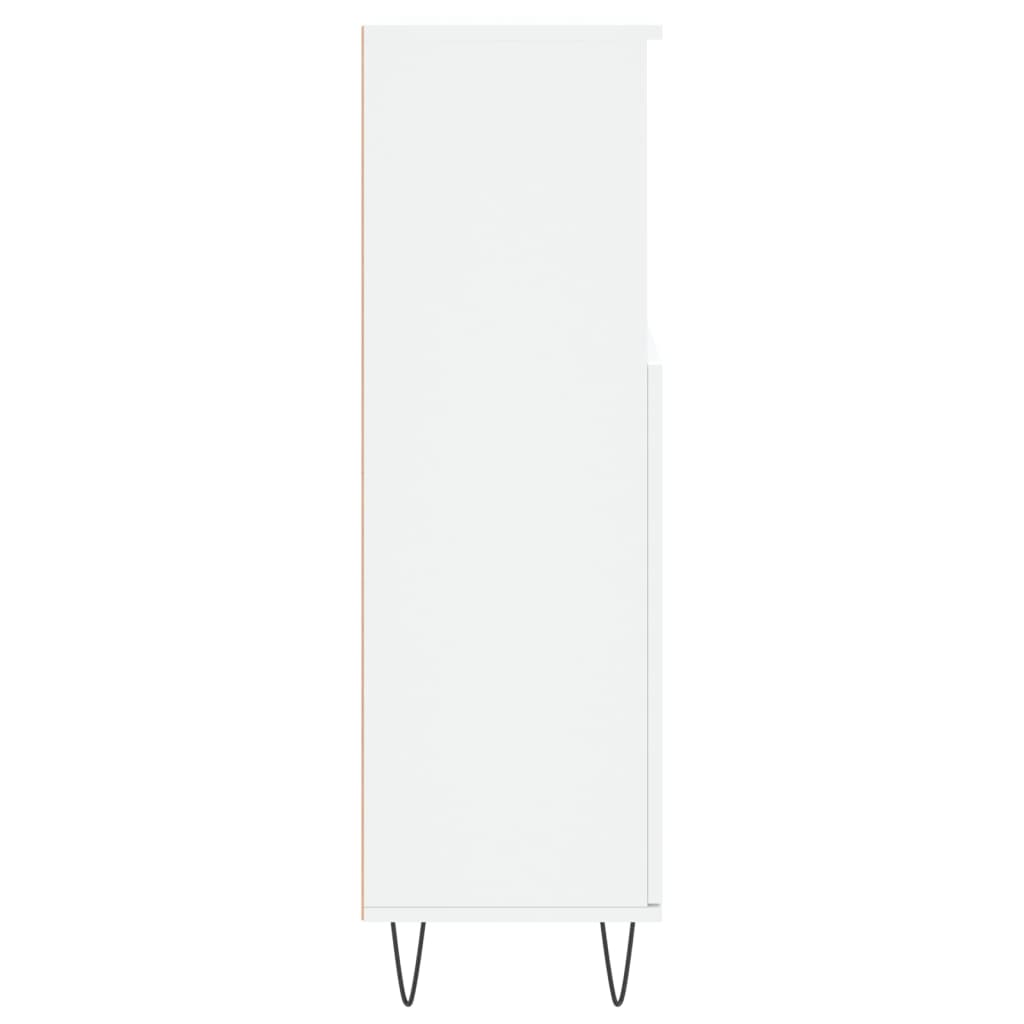 White Engineered Wood Bathroom Cabinet 30x30x100 cm