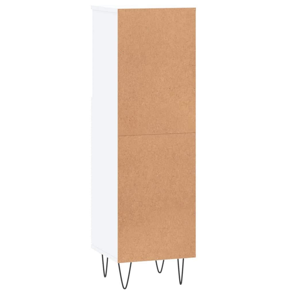 White Engineered Wood Bathroom Cabinet 30x30x100 cm