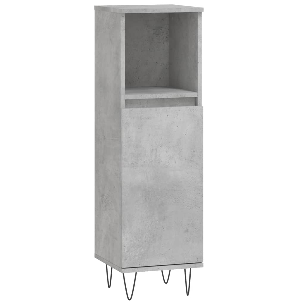 Concrete Grey Bathroom Cabinet | 30x30x100 cm | Engineered Wood