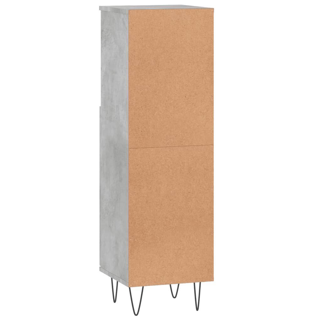 Concrete Grey Bathroom Cabinet | 30x30x100 cm | Engineered Wood