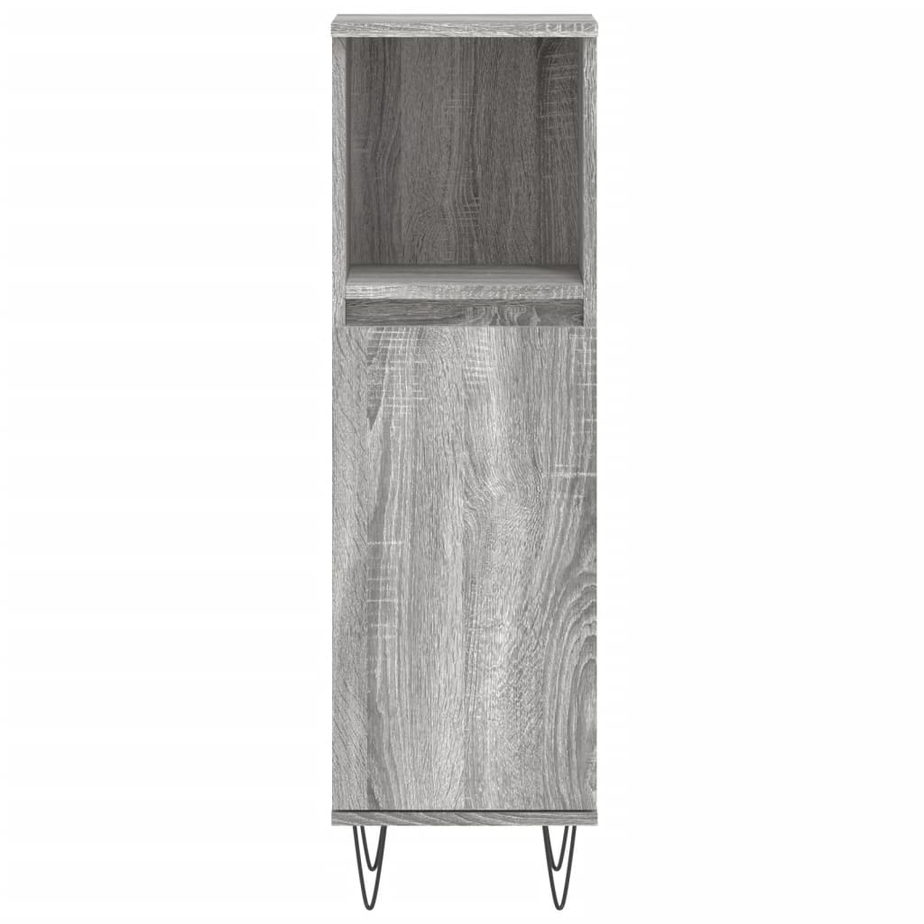 Grey Sonoma Bathroom Cabinet - 30x30x100 cm Engineered Wood